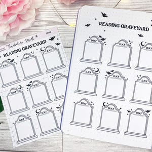 Kerkhofplannerstickers lezen | Decoratieve en functionele planning | Niet klaar | Grafsteenstickers | Dagboek | Dagboek lezen