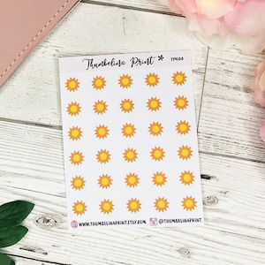 Zon weerpictogram planner stickers | Decoratieve en functionele planning | Weerstickers | Zon | Zomer | Pictogramstickers | Minipictogrammen