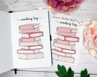 Red Book Pile Reading Log Sticker | Decorative & Functional Planning | Reading Journal | Book Log | Reading Tracker | Journal