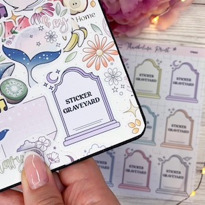Sticker kerkhof planner stickers | Decoratieve en functionele planning | Grafsteenstickers | Dagboek | Notitiepagina | Stickerdump