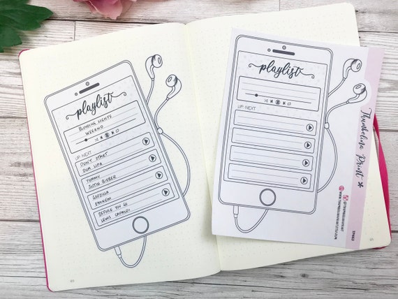Phone/Music Player Playlist Tracker Bullet Journal Decorative And  Functional Planner Sticker