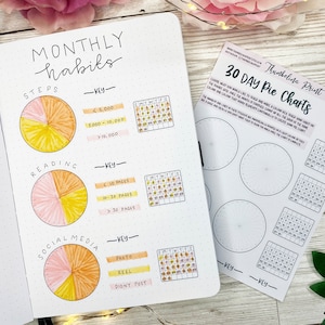 30 dagen cirkeldiagramtrackers | Decoratieve en functionele planning | Tracker | Cirkeldiagram | 30 dagen tracker | Gewoonten | Stemming