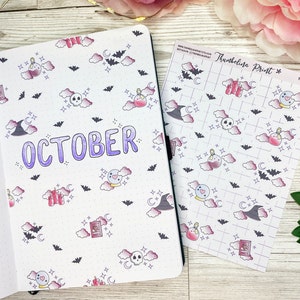 Witchy Dreams Decorative/Title Page Planner Stickers | Decorative & Functional Planning | Journal | Title Page Spread | Bats | Skulls