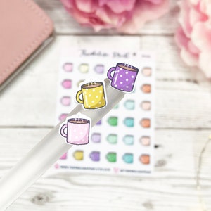 Mug Icon Planner Stickers Decorative & Functional Planning Drink Stickers Hot Drinks Tea Coffee Hot Drink Stickers image 1