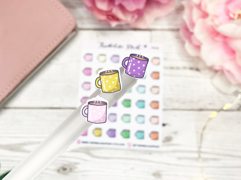 Mug Icon Planner Stickers Decorative & Functional Planning Drink Stickers Hot Drinks Tea Coffee Hot Drink Stickers image 1