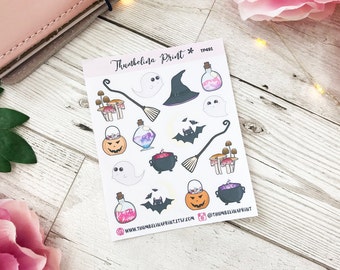 Halloween Sampler Planner Stickers | Decorative & Functional Planning | Magic | Decoration Stickers | Witchy | Halloween Stickers