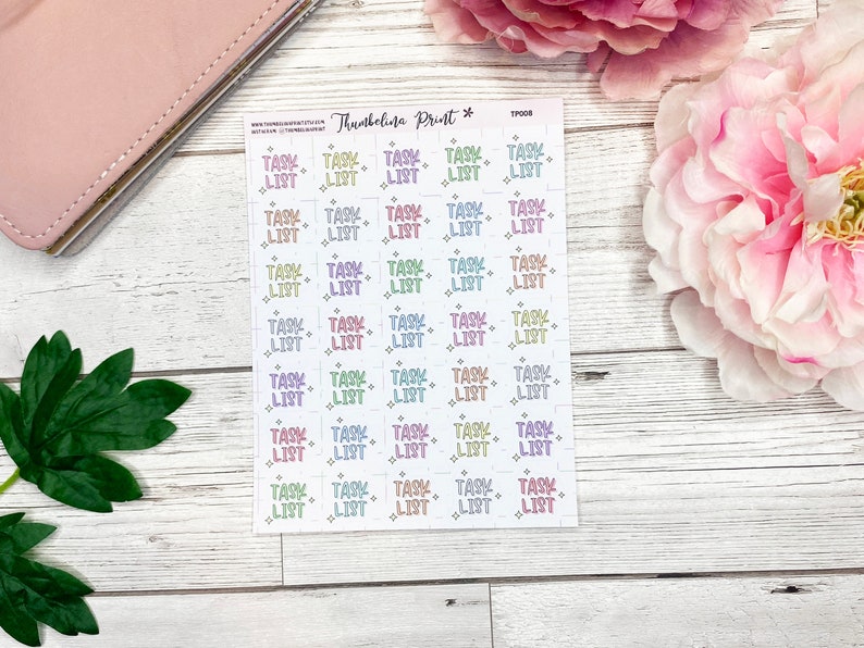 Task List Pastel Script Stickers | Decorative & Functional Planning ...