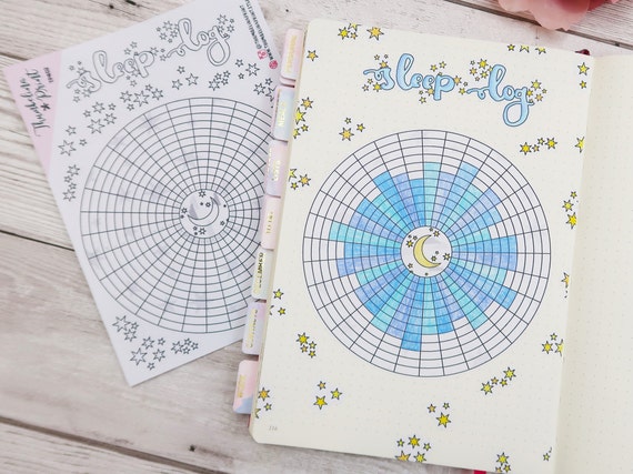 Circular Monthly Sleep Log Tracker for Bullet Journals And | Etsy