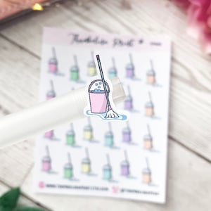 Wischmopp und Eimer Sticker | Dekorative & funktionale Planung | Sauber | Reinigung Sticker | Frühjahrsputz | Mini Icons | Icons Sticker