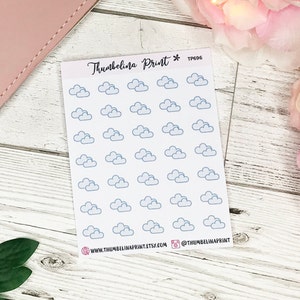 Cloud Weather Icon Planner Stickers | Decorative & Functional Planning | Weather Stickers | Cloud Icon Sticker | Icon Stickers | Mini Icons