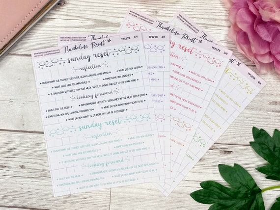 Sunday Reset Rainbow Sticker Bundle | Decorative & Functional | Weekly Reset | Sunday Reset | Journal Stickers | Weekly Planning | Script