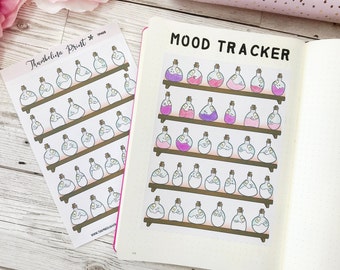 Potions 31 Day Mood/Habit Tracker For Decorative And Functional Planning, Bullet Journals And More