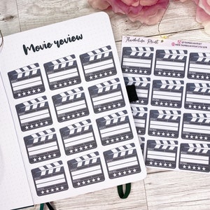 Movie Slate Film Review Planner Stickers | Journal | Notes Pages | Planner | Decorative & Functional Planning