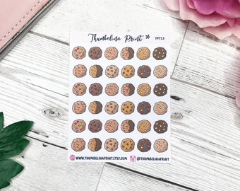 Mixed Cookie Flavour Planner Stickers | Decorative & Functional Planning | Cookies | Food Stickers | Dessert | Icon Stickers | Mini Icons
