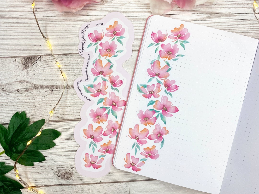 Warm Posies Vertical Page Runner Floral Sticker | Decorative ...