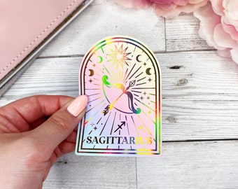 Sagittarius Holographic Gold Foil Die Cut Constellation Sticker | Zodiac | Astrology | Celestial | Foil Sticker | Holographic Gold