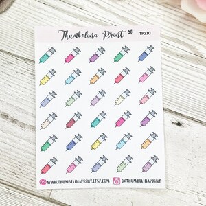 Syringe Planner Stickers Decorative & Functional Planning Medication Jabs Injections Diabetes Mini Icons Icon Stickers image 3