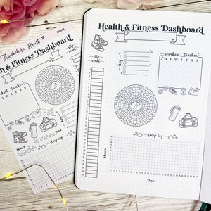 Health And Fitness Dashboard Planner Stickers | Decorative & Functional Planning | Workout Tracker | Exercise | Monthly Tracker | Sleep Log