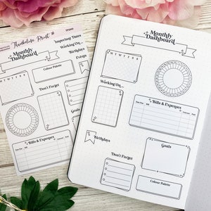 Monthly Dashboard Planner Stickers | Decorative & Functional Planning | Goals | Bills And Expenses | Monthly Tracker | Monthly Setup