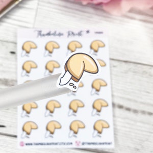 Glückskeks Planer Aufkleber | Dekorative & Funktionale Planung | Futter | Cookie Aufkleber | Glück | Symbol-Aufkleber | Lebensmittel Sticker