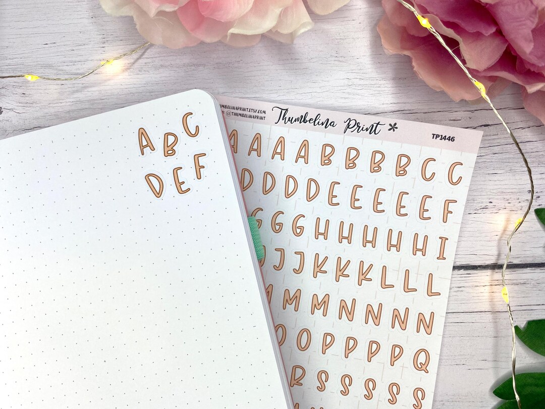 Orange Alphabet Journal Stickers | Decorative & Functional Planning ...