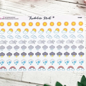 Weather Planner Stickers | Decorative & Functional Planning | Weather Icons | Mini Icons | Icon Stickers | Weather Stickers