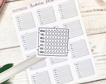 Weekly Water Tracker Planner Stickers | Decorative & Functional Planner | Functional | Note Paper | Hydrate | Functional Stickers | Water