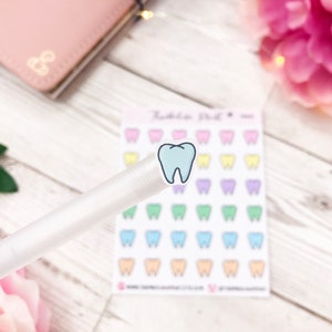 etiquetas do planejador do dente/dentista adesivos redondos | Planejamento Decorativo e Funcional | Dentista | Ortodontista | Doutor | Adesivos de ícone | Miniícones