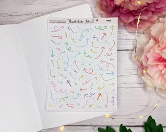 Kleurrijke pijldagboekstickers | Decoratieve en functionele planning | Pijlen | Geheugendagboek | Plakboekstickers | Ongewenste logboeken