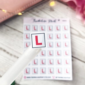 L-plaat plannerstickers rijden | Decoratieve en functionele planning | Cursist autorijden | Rijlessen | Minipictogrammen | Pictogrammenstickers