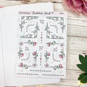 Adesivos Decorativos Extras Cantinhos de Contos de Fadas | Planejamento Decorativo e Funcional | Adesivos | Tema para Diário | Adesivos Decorativos | Floral