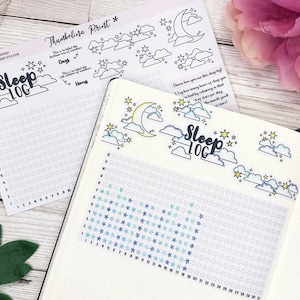 Slaaplogboek staafdiagram plannerstickers | Decoratieve en functionele planning | Slaaptracker | Slaapgrafiek | Trackersticker | Sticker slaap