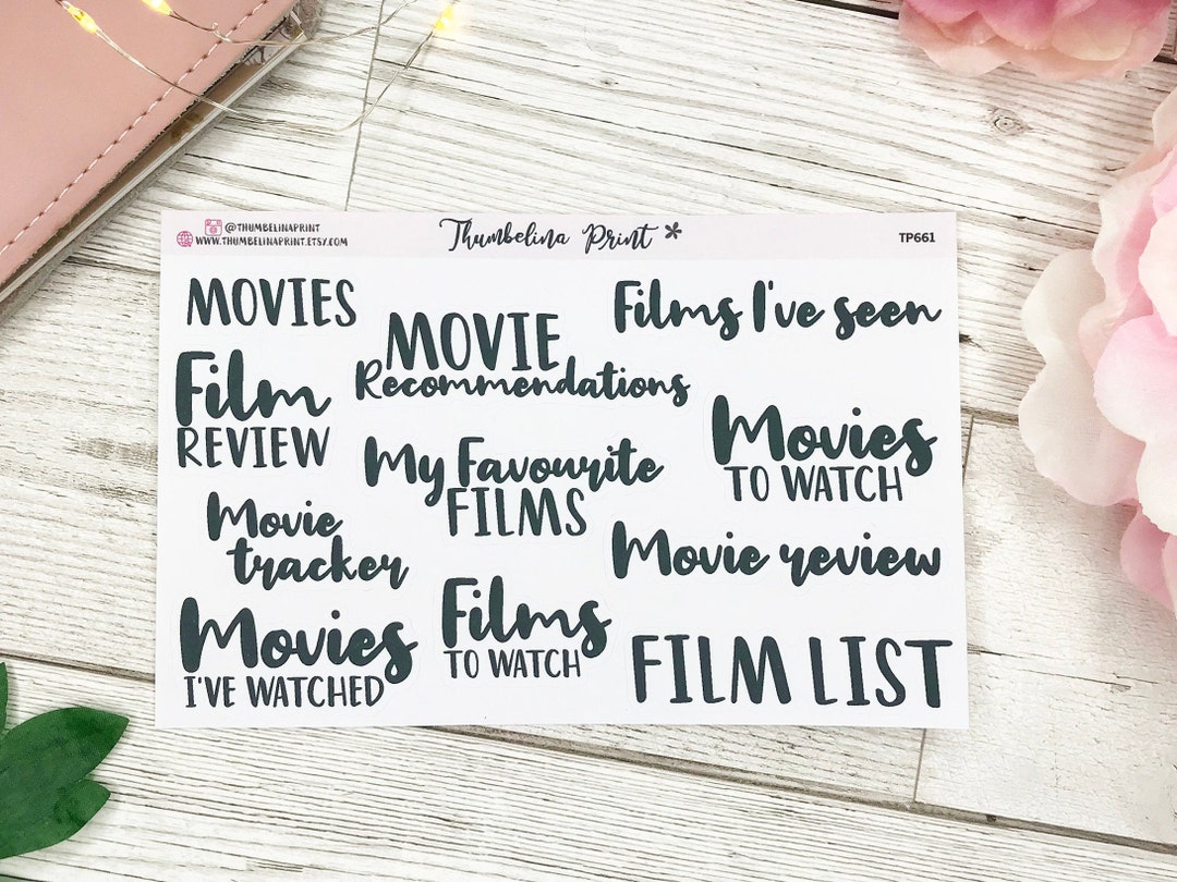 Film Script Sticker Movie Header and Title Planner Stickers | Decorative & Functional ...
