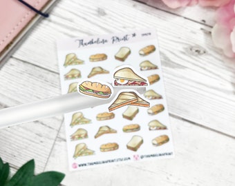 Sandwich Planner Stickers | Decorative & Functional Planning | Food Stickers | Food Icons | Sandwiches | Toasties | Food Icons | Mini Icons