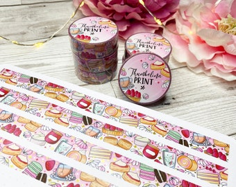 Afternoon Tea Holographic Foil Washi Tape | Decorative & Functional Planning | Decorative Tape | Paper Tape | Food | Cakes | Floral