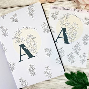 Augustus cirkel bloemen titelpagina planner stickers | Decoratieve en functionele planning | Bulletjournaal | TN | Spread titelpagina