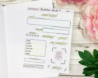 Geel stickervel boekrecensie | Decoratieve en functionele planning | Dagboekstickers | Boekstickers | Dagboek lezen | Boekjournaal