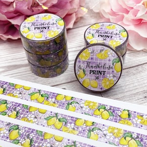 Luscious Lemons holografische washitape met zilverfolie | Decoratieve en functionele planning | Decoratieve tape | Papiertape | Paars | Fruit