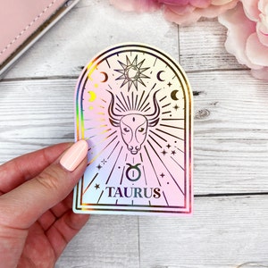 Taurus Holographic Gold Foil Die Cut Constellation Sticker | Zodiac | Astrology | Celestial | Foil Sticker | Holographic Gold