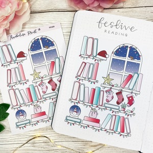 Festive Bookshelf Tracker | Decorative & Functional Planning | Reading Log | Book Stickers | Bookshelf | Book Log | Bookshelves | Christmas