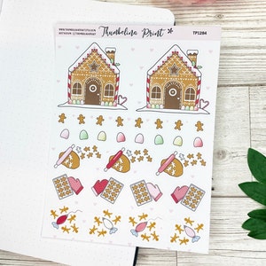 Decoratieve stickers peperkoek bakken | Decoratieve en functionele planning | Dagboeksticker | Tijdschriftthema