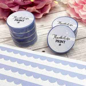 Fita Washi com Design Recortado Azul-Céu | Planejamento Decorativo e Funcional | Fita Decorativa | Fita de Papel | Vieiras | Azul Claro | Azul-Bebê