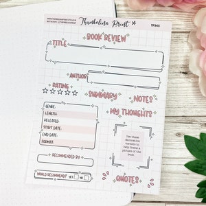 Red Book Review Sticker Kit Sheet | Decorative & Functional Planning | Journal Stickers | Book Stickers | Reading Journal | Book Journal