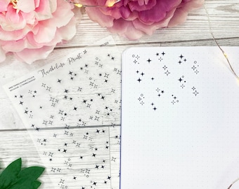 Star Cluster Transparent Stickers In Black | Decorative & Functional Planning | Journal Stickers | Clear Stickers | Decorative Stickers