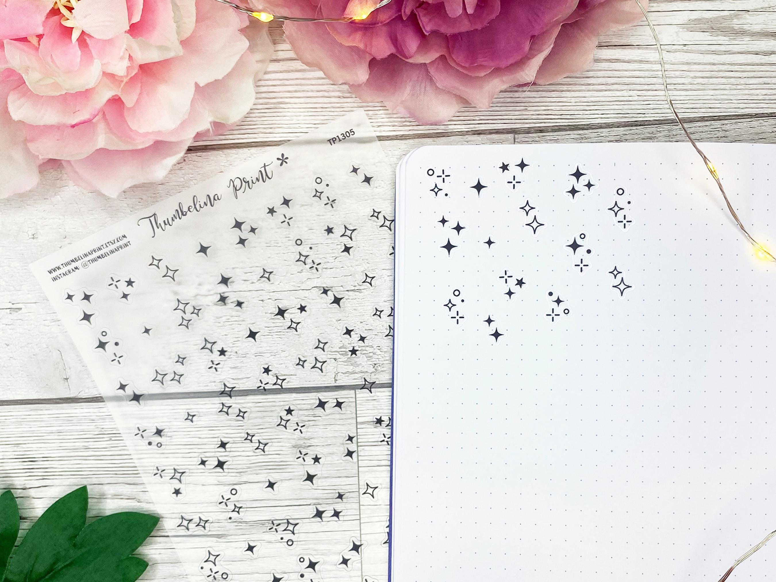 Star Cluster Transparent Stickers in Black | Decorative & Functional ...