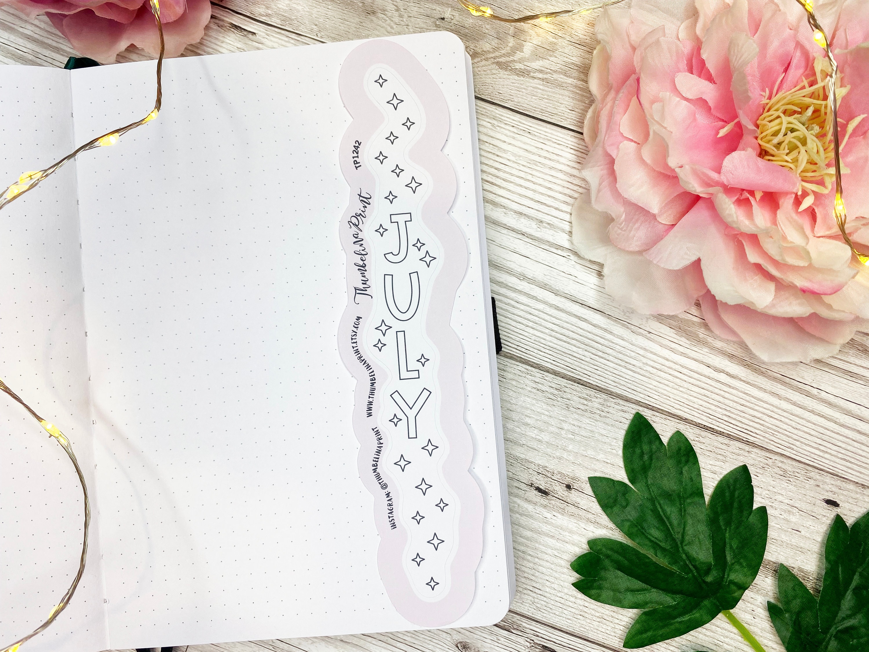 Vertical 'july' Script Title Planner Sticker | Decorative & Functional ...