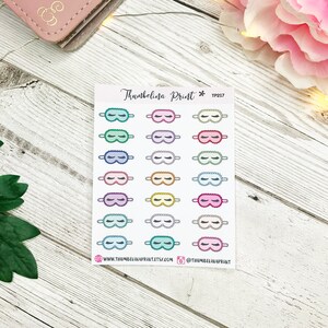 Eye Mask Planner Stickers Decorative & Functional Planning Sleep Mask Nap Icons Rest Lay In Early Night Stickers image 2