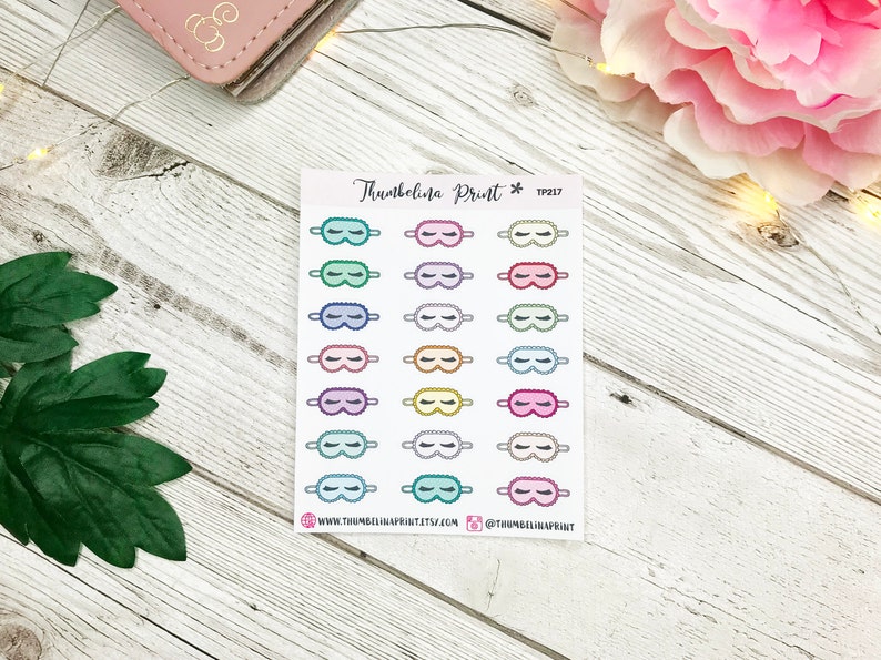 Eye Mask Planner Stickers Decorative & Functional Planning Sleep Mask Nap Icons Rest Lay In Early Night Stickers image 2