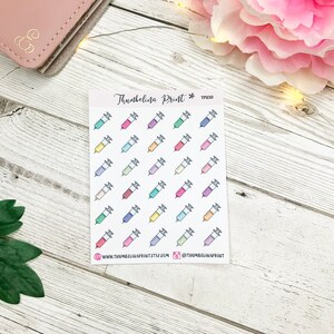 Syringe Planner Stickers Decorative & Functional Planning Medication Jabs Injections Diabetes Mini Icons Icon Stickers image 2