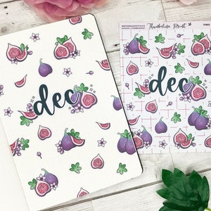 December vijgenfruit titelpagina plannerstickers | Decoratieve en functionele planning | Bulletjournaal | TN | Spread titelpagina